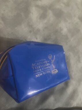 Emmy Awards mini nylon zipper pouch NEW (approx 2015) Blue gold 3x2